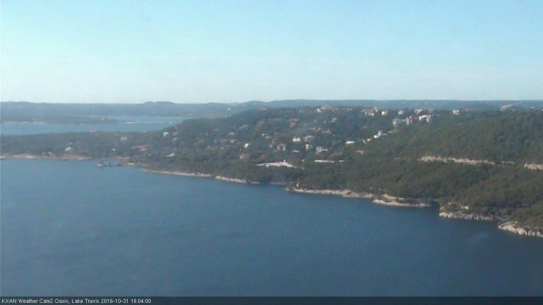 Lake Travis webcam, October 31, 2016 3:15 PM CT