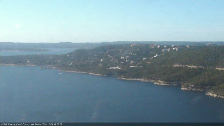 Lake Travis webcam, October 31, 2016 3:40 PM CT