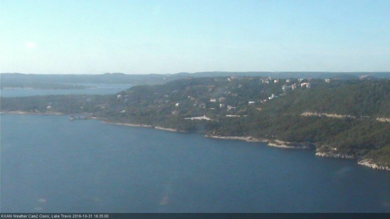 Lake Travis webcam, October 31, 2016 4:00 PM CT