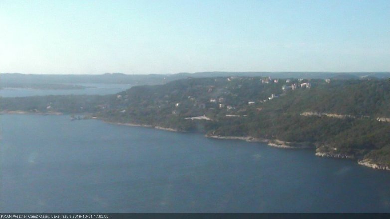 Lake Travis webcam, October 31, 2016 4:05 PM CT