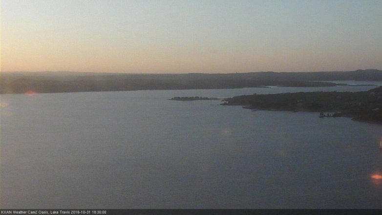 Lake Travis webcam, October 31, 2016 5:40 PM CT