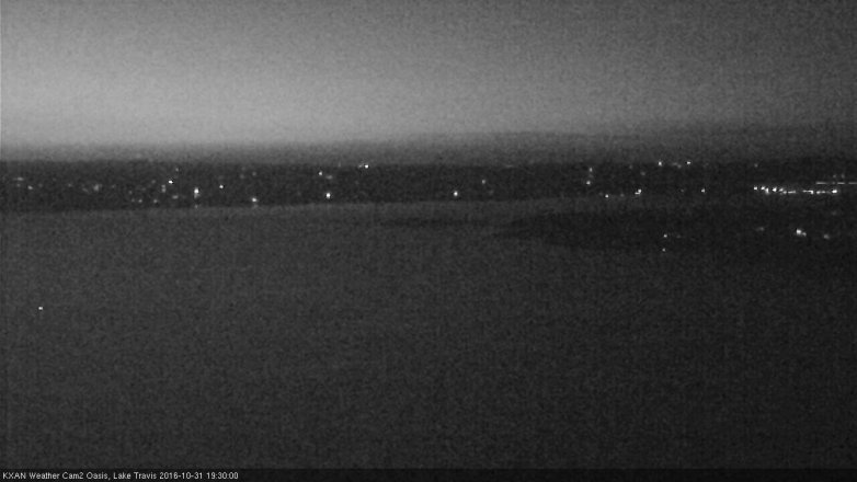 Lake Travis webcam, October 31, 2016 7:00 PM CT
