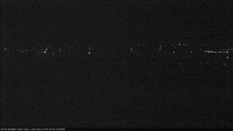 Lake Travis webcam, October 31, 2016 9:30 PM CT