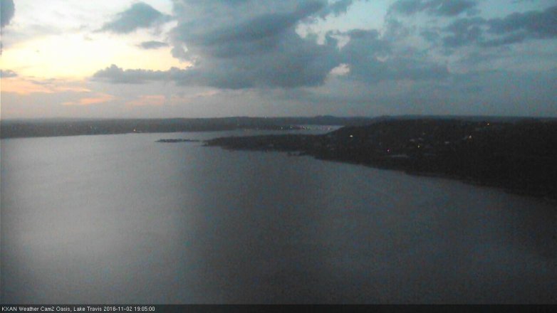 Lake Travis webcam, November 2, 2016 6:20 PM CT