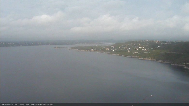 Lake Travis webcam, November 3, 2016 9:00 AM CT