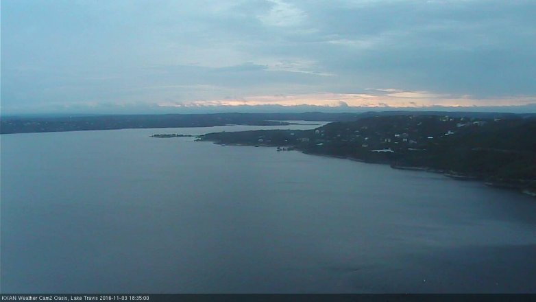 Lake Travis webcam, November 3, 2016 6:05 PM CT