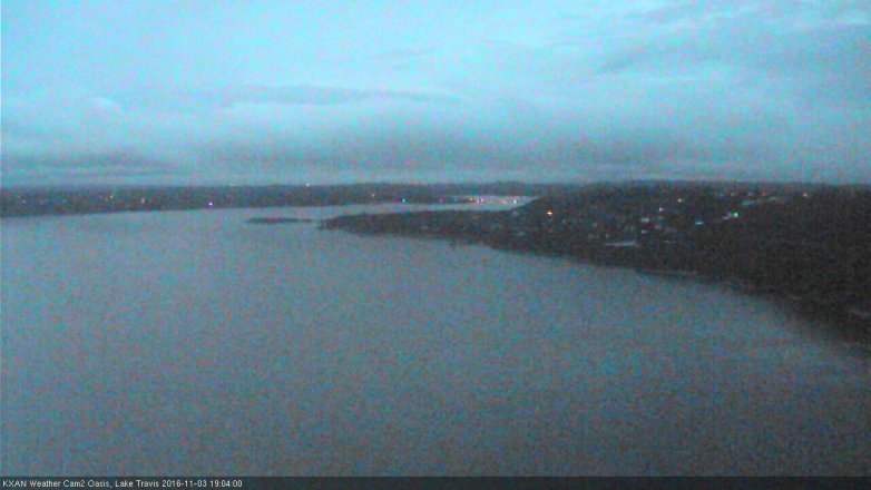 Lake Travis webcam, November 3, 2016 6:30 PM CT