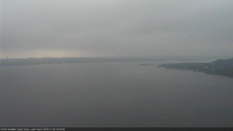 Lake Travis webcam, November 5, 2016 4:00 PM CT