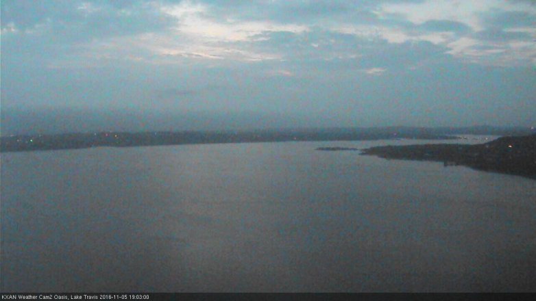 Lake Travis webcam, November 5, 2016 6:25 PM CT