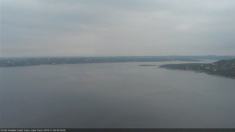 Lake Travis webcam, November 6, 2016 9:00 AM CT