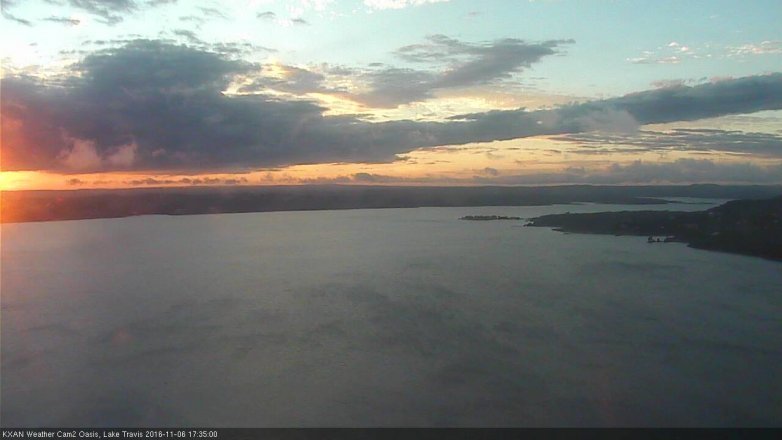 Lake Travis webcam, November 6, 2016 4:40 PM CT