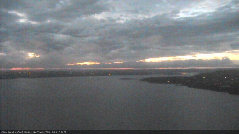 Lake Travis webcam, November 6, 2016 5:20 PM CT