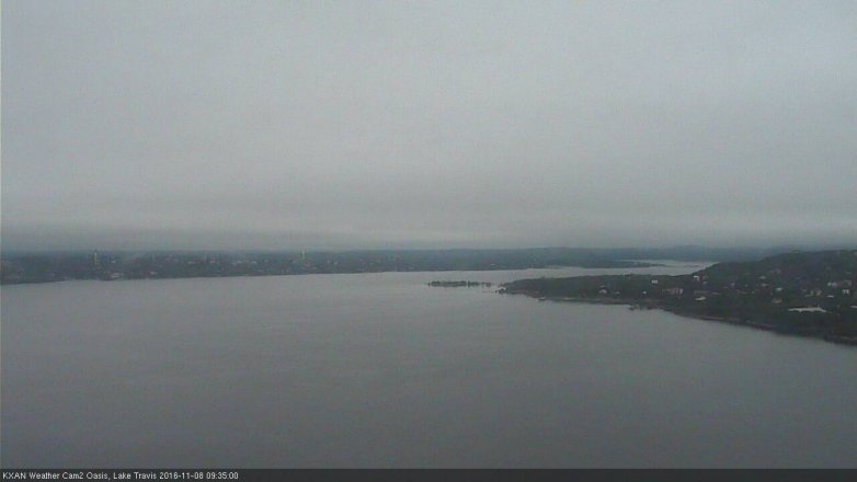 Lake Travis webcam, November 8, 2016 9:05 AM CT