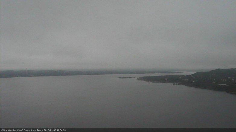 Lake Travis webcam, November 8, 2016 9:10 AM CT