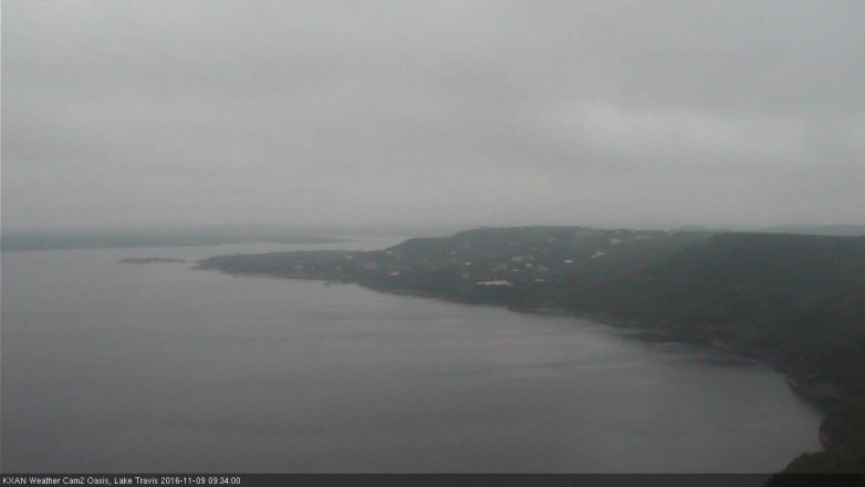 Lake Travis webcam, November 9, 2016 9:00 AM CT