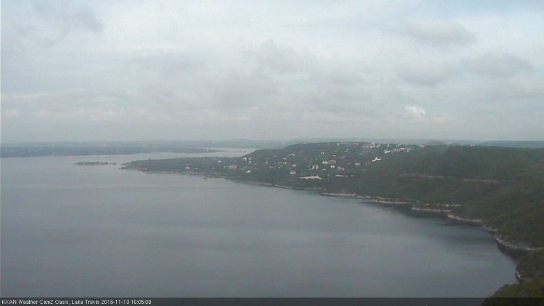 Lake Travis webcam, November 10, 2016 9:30 AM CT