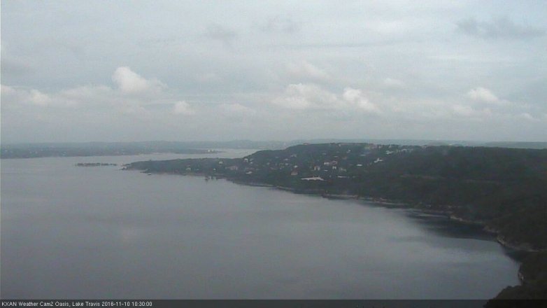 Lake Travis webcam, November 10, 2016 10:00 AM CT