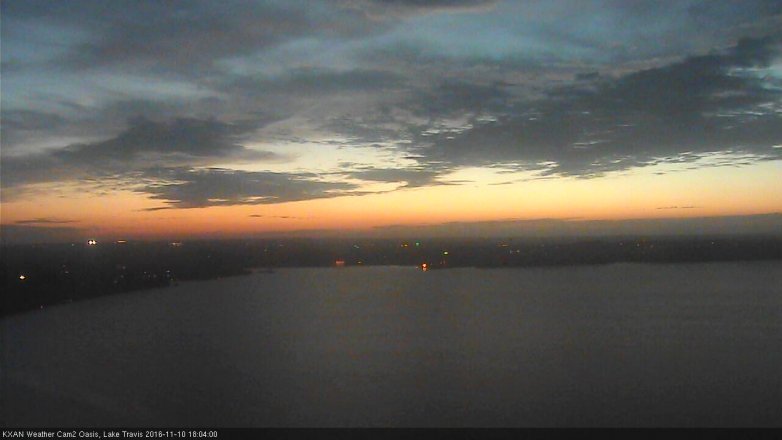 Lake Travis webcam, November 10, 2016 5:20 PM CT