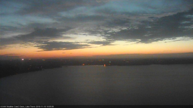 Lake Travis webcam, November 10, 2016 5:30 PM CT