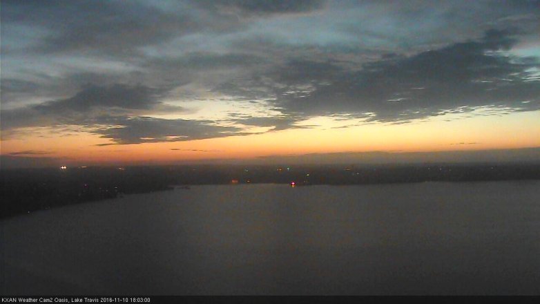 Lake Travis webcam, November 10, 2016 5:35 PM CT