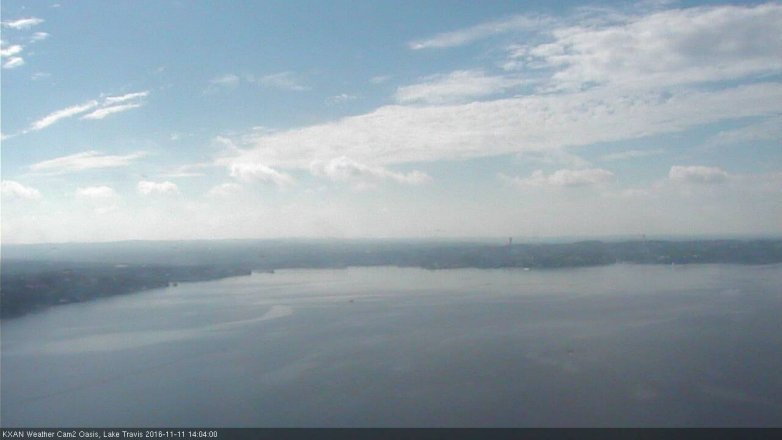 Lake Travis webcam, November 11, 2016 1:15 PM CT