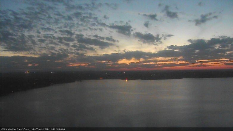 Lake Travis webcam, November 11, 2016 5:20 PM CT