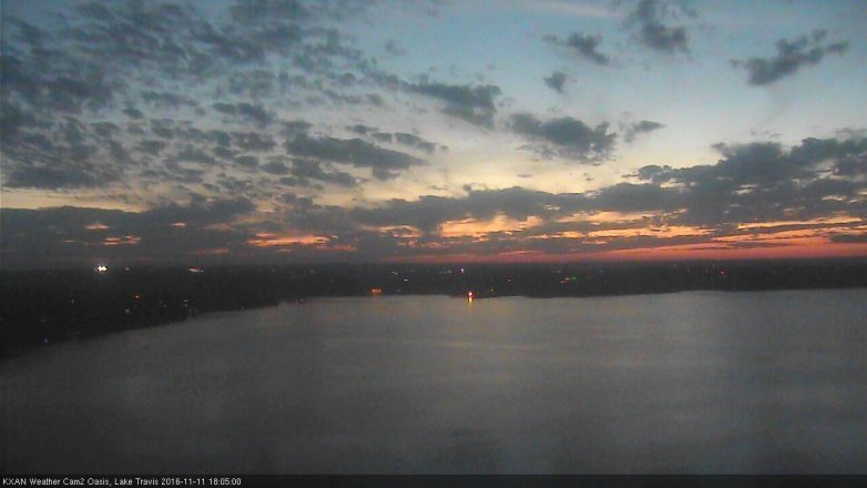 Lake Travis webcam, November 11, 2016 5:25 PM CT