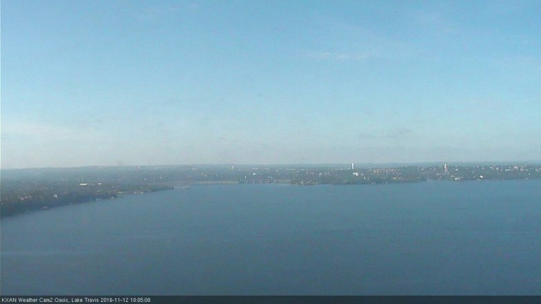 Lake Travis webcam, November 12, 2016 9:30 AM CT