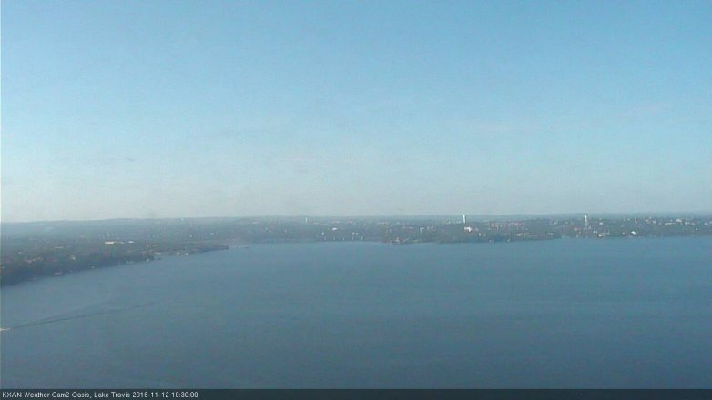 Lake Travis webcam, November 12, 2016 9:55 AM CT
