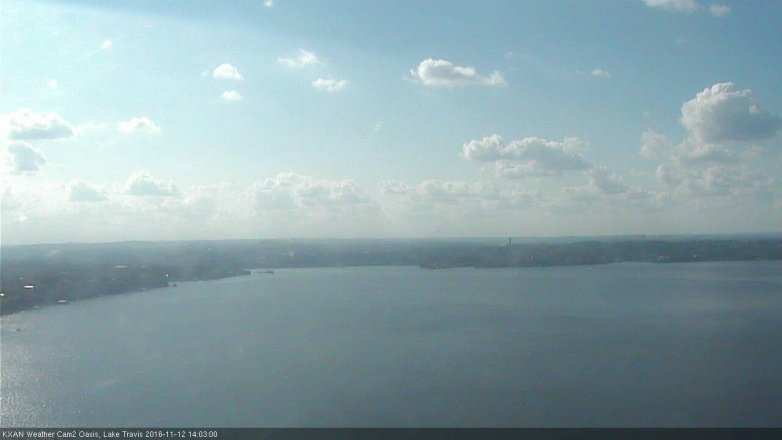 Lake Travis webcam, November 12, 2016 1:15 PM CT