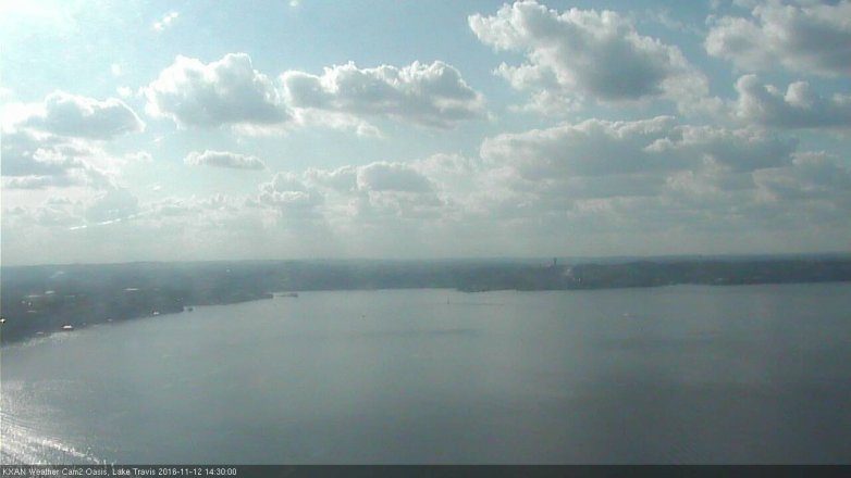 Lake Travis webcam, November 12, 2016 1:35 PM CT