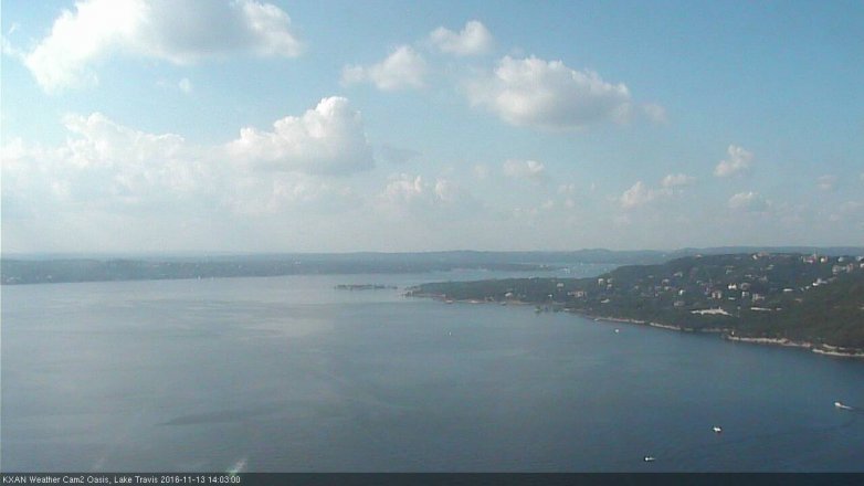Lake Travis webcam, November 13, 2016 1:15 PM CT