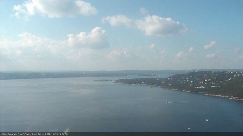 Lake Travis webcam, November 13, 2016 1:35 PM CT