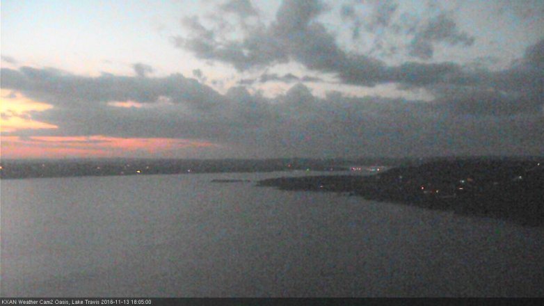 Lake Travis webcam, November 13, 2016 5:15 PM CT