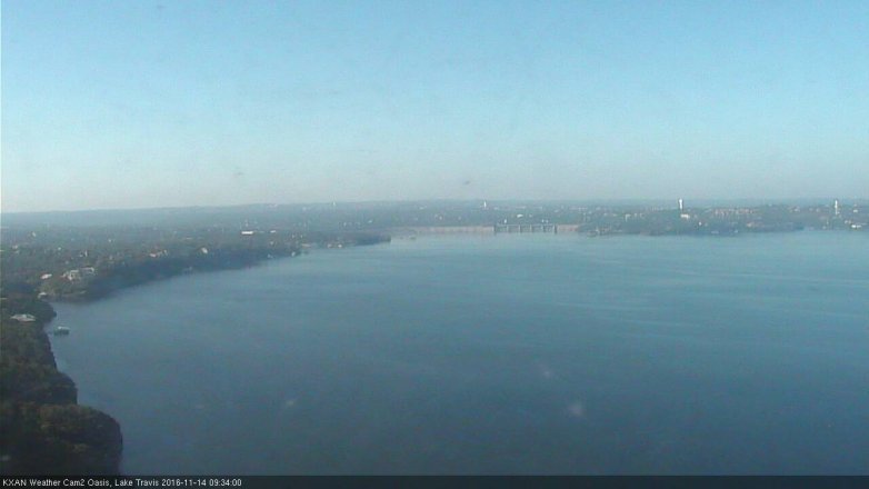 Lake Travis webcam, November 14, 2016 9:00 AM CT