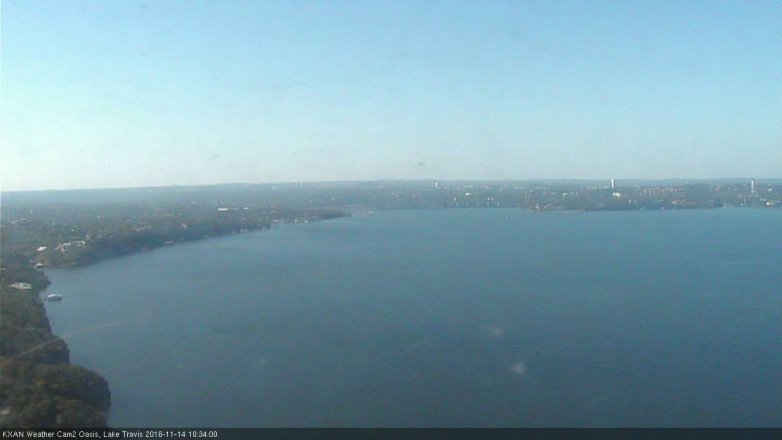 Lake Travis webcam, November 14, 2016 9:50 AM CT