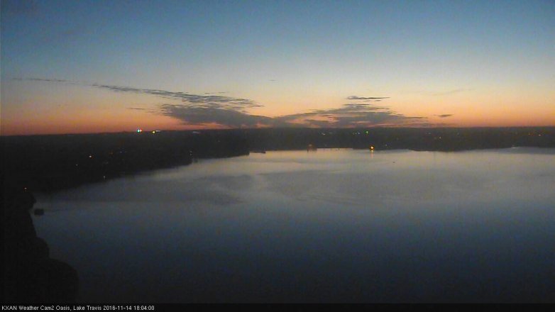 Lake Travis webcam, November 14, 2016 5:35 PM CT