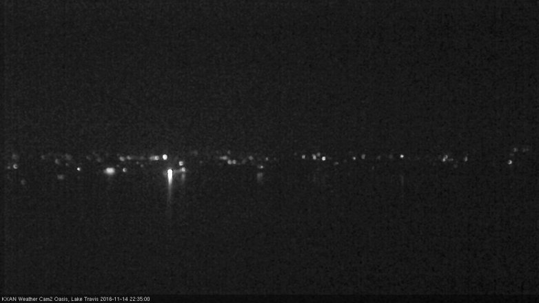 Lake Travis webcam, November 14, 2016 10:05 PM CT
