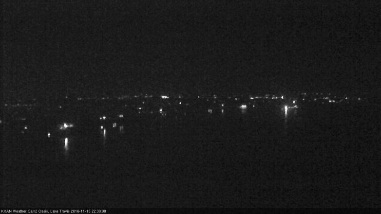 Lake Travis webcam, November 15, 2016 10:00 PM CT