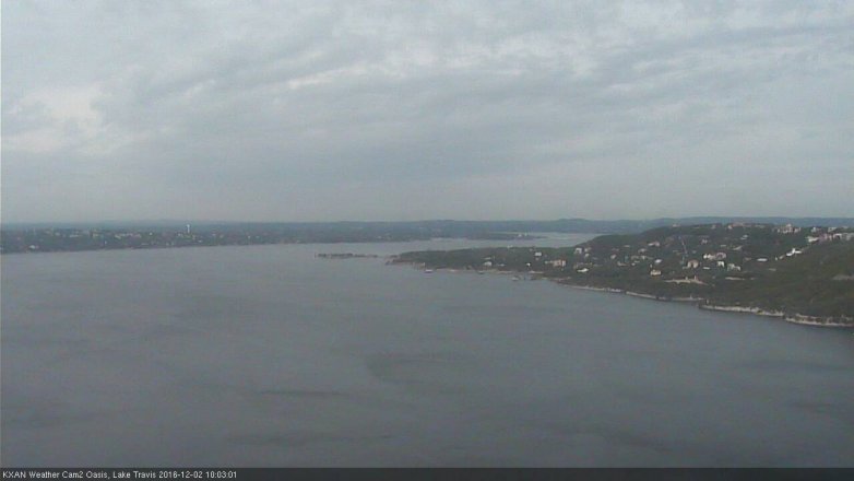 Lake Travis webcam, December 2, 2016 9:15 AM CT