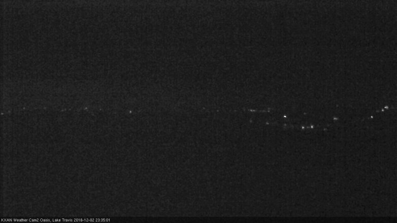 Lake Travis webcam, December 2, 2016 10:45 PM CT
