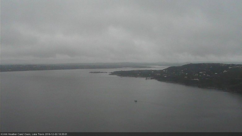Lake Travis webcam, December 3, 2016 9:40 AM CT