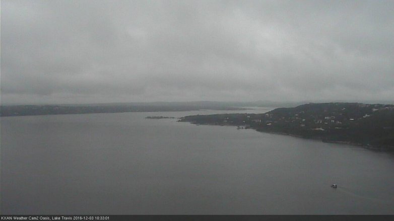 Lake Travis webcam, December 3, 2016 9:45 AM CT