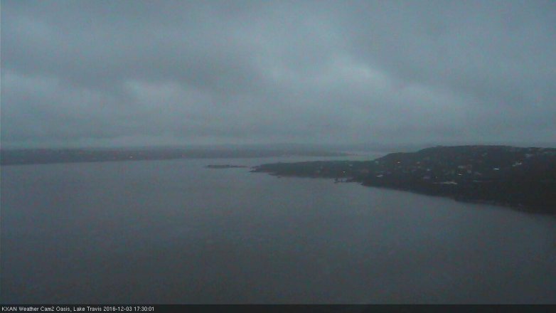 Lake Travis webcam, December 3, 2016 4:35 PM CT