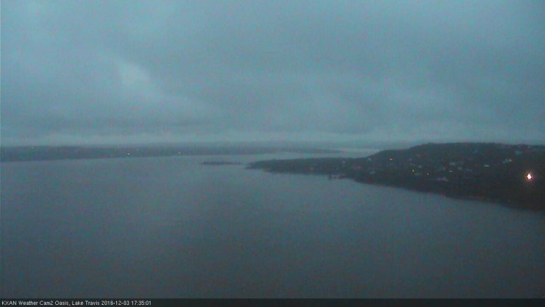 Lake Travis webcam, December 3, 2016 4:55 PM CT
