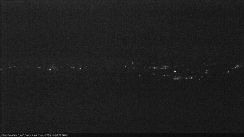 Lake Travis webcam, December 3, 2016 9:30 PM CT