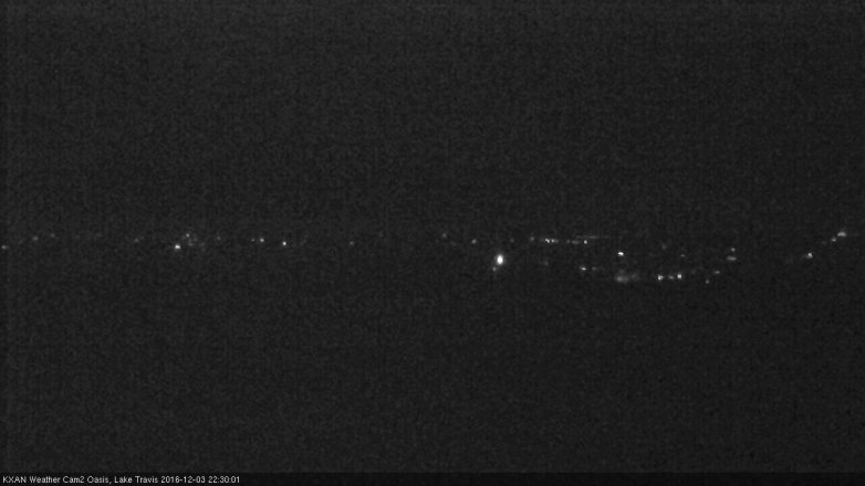 Lake Travis webcam, December 3, 2016 9:40 PM CT