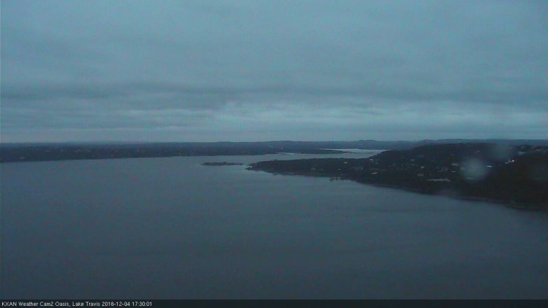 Lake Travis webcam, December 4, 2016 4:55 PM CT