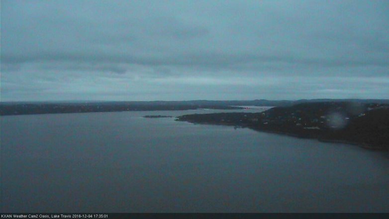 Lake Travis webcam, December 4, 2016 5:00 PM CT
