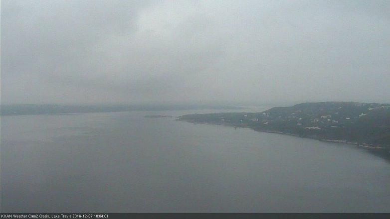 Lake Travis webcam, December 7, 2016 9:10 AM CT